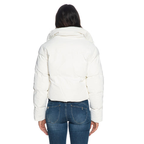 Piumino Donna corto in similpelle Gesso YESZEE- Francavilla Moda